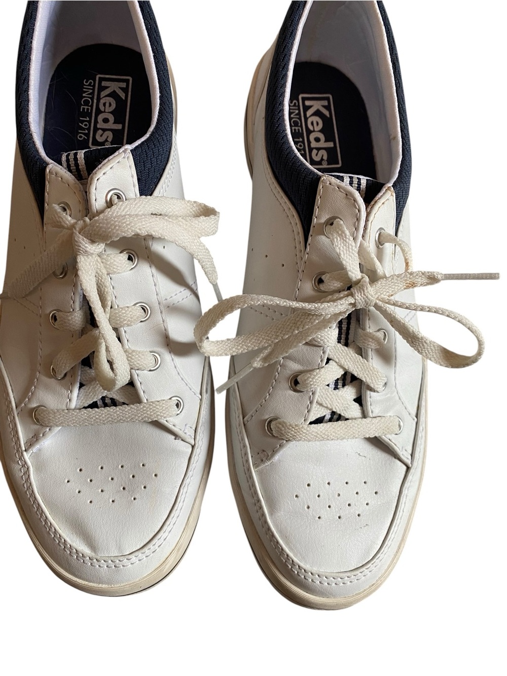 Keds White Sneakers with Navy trim